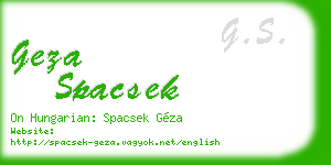 geza spacsek business card